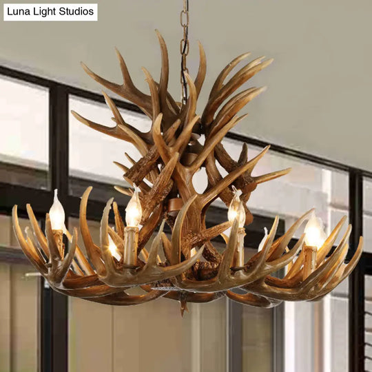 Classic Deer Horn Resin Chandelier Pendant Light: Perfect For Dining Rooms!