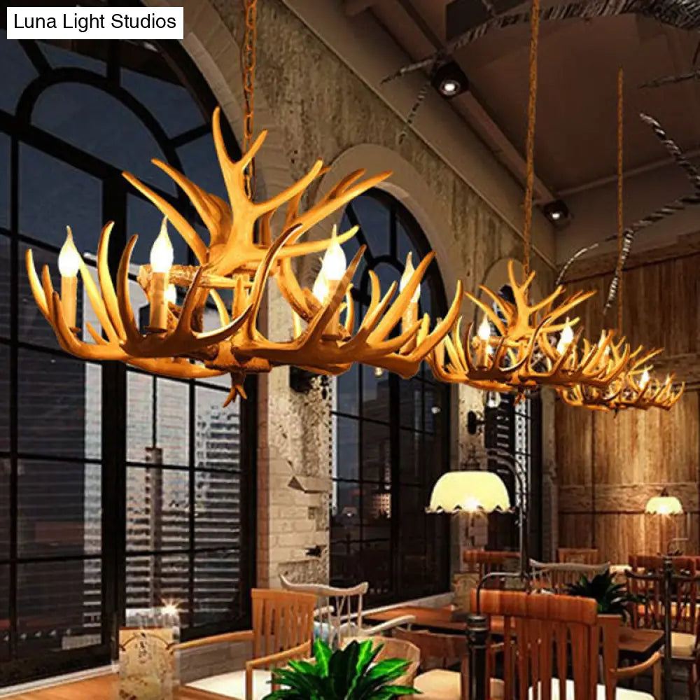 Classic Deer Horn Resin Chandelier Pendant Light: Perfect For Dining Rooms!