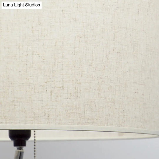 Classic Drum Shaped Fabric Floor Lamp With Tripod Tray - Perfect Living Room Lighting