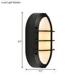 Classic Elliptical Opal Glass Wall Lamp In Black - 1 Light With Or Without Frame