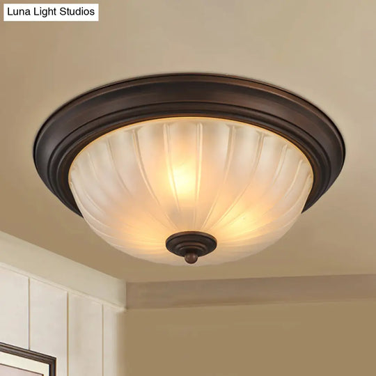 Classic Frosted Glass Dome Ceiling Light Fixture For Bedroom