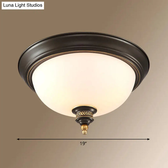 Classic Frosted Glass Dome Ceiling Light Fixture For Bedroom