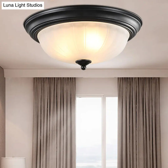 Classic Frosted Glass Dome Ceiling Light Fixture For Bedroom