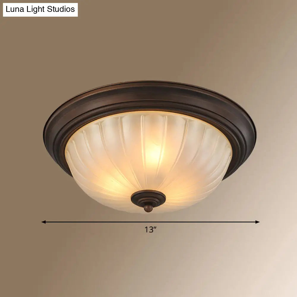 Classic Frosted Glass Dome Ceiling Light Fixture For Bedroom