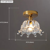 Classic Glass Ceiling Light Fixture W/ Brass Lamp Holder For Corridors