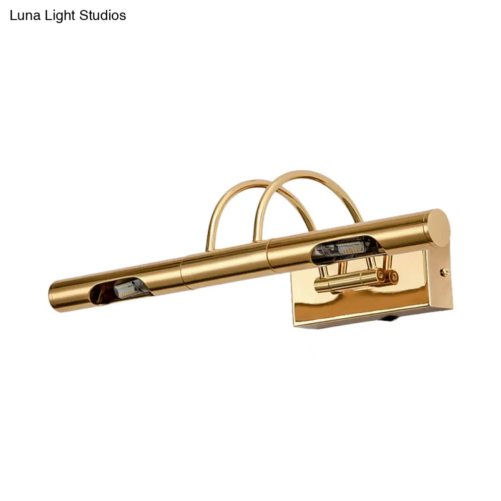 Classic Gold Swing Arm Led Vanity Lamp: White/Warm/Natural Light Fixture For Bathroom Sconce