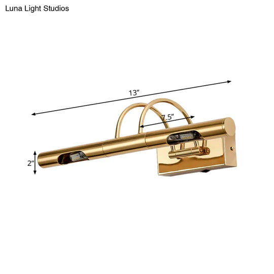 Classic Gold Swing Arm Led Vanity Lamp: White/Warm/Natural Light Fixture For Bathroom Sconce