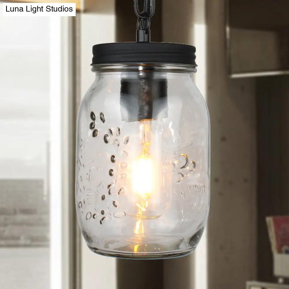 Classic Mason Jar Hanging Ceiling Light Pendant Lighting In Black Pendant Light