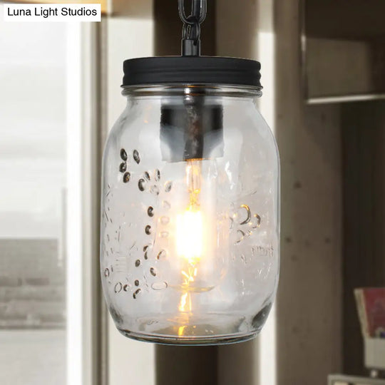 Classic Mason Jar Hanging Ceiling Light Pendant Lighting In Black Pendant Light