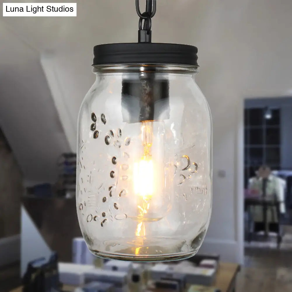 Classic Mason Jar Hanging Ceiling Light Pendant Lighting In Black Pendant Light