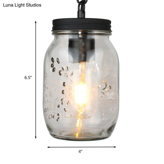 Classic Mason Jar Hanging Ceiling Light Pendant Lighting In Black Pendant Light