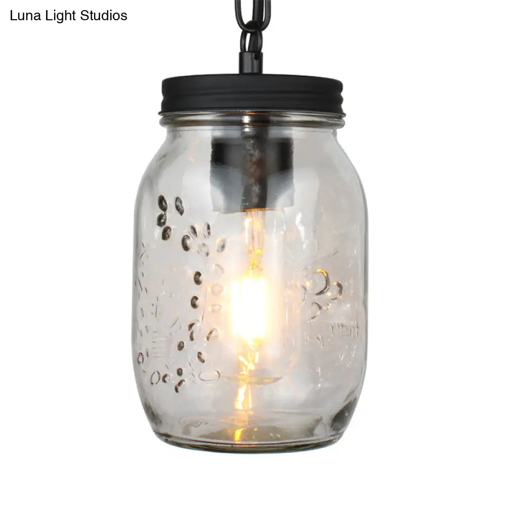 Classic Mason Jar Hanging Ceiling Light Pendant Lighting In Black Pendant Light