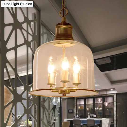 Classic Mason Jar Pendant Light - Clear Glass In Black/Brass