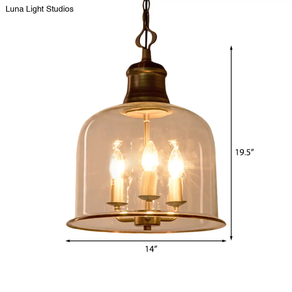 Classic Mason Jar Pendant Light - Clear Glass In Black/Brass