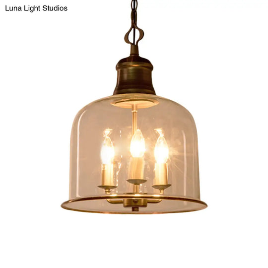 Classic Mason Jar Pendant Light - Clear Glass In Black/Brass