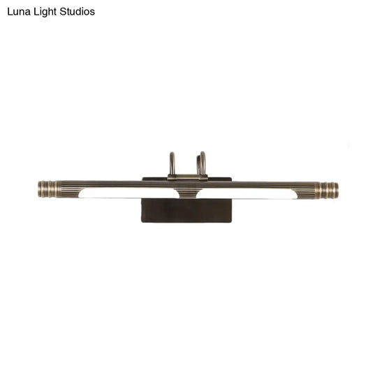 Classic Metal Led Bathroom Sconce In Bronze: White/Warm Light 21/26 W