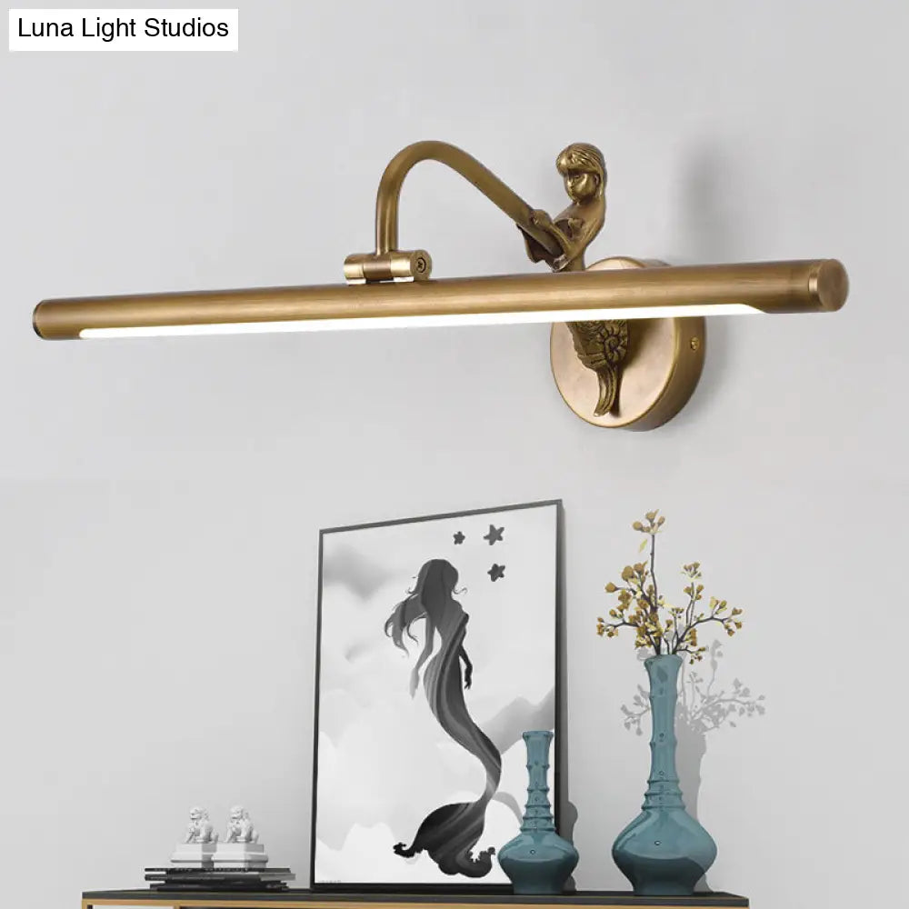 Classic Metal Led Bathroom Wall Light - Black/Antique Brass 14/18/23 W