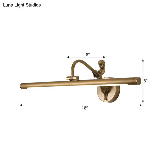 Classic Metal Led Bathroom Wall Light - Black/Antique Brass 14/18/23 W