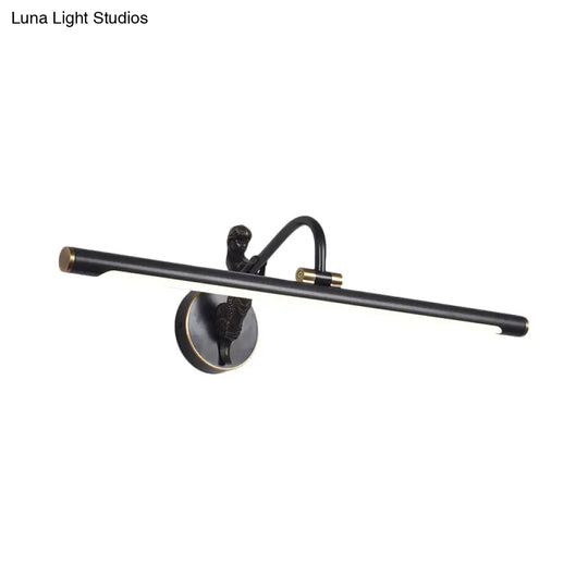 Classic Metal Led Bathroom Wall Light - Black/Antique Brass 14/18/23 W