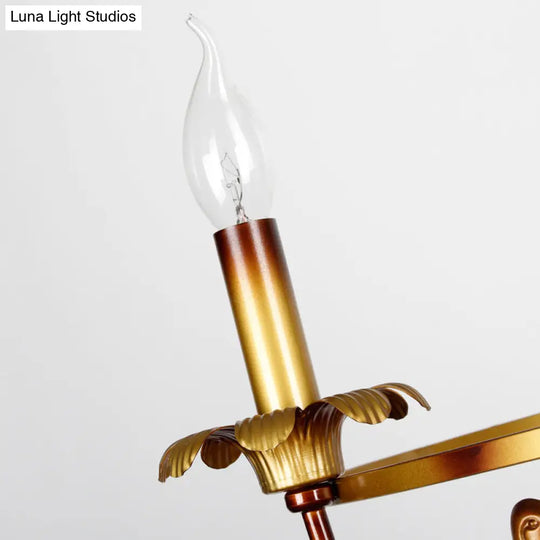 Classic Metal Sconce Light Fixture: 1-Light Corridor Wall Lamp In Brass With/Without Shade