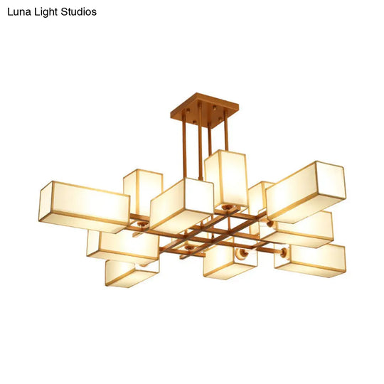 Classic Semi Flush Mount Ceiling Lighting - Rectangle Shape With 8/10/12 Lights Black/Brass Finish