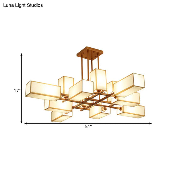 Classic Semi Flush Mount Ceiling Lighting - Rectangle Shape With 8/10/12 Lights Black/Brass Finish