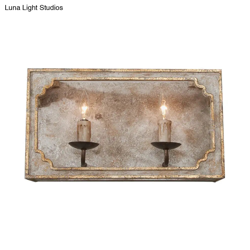 Classic Style 1/2 Lights Candelabra Sconce Light Wall Lamp - White/Bronze/Distressed White Wood