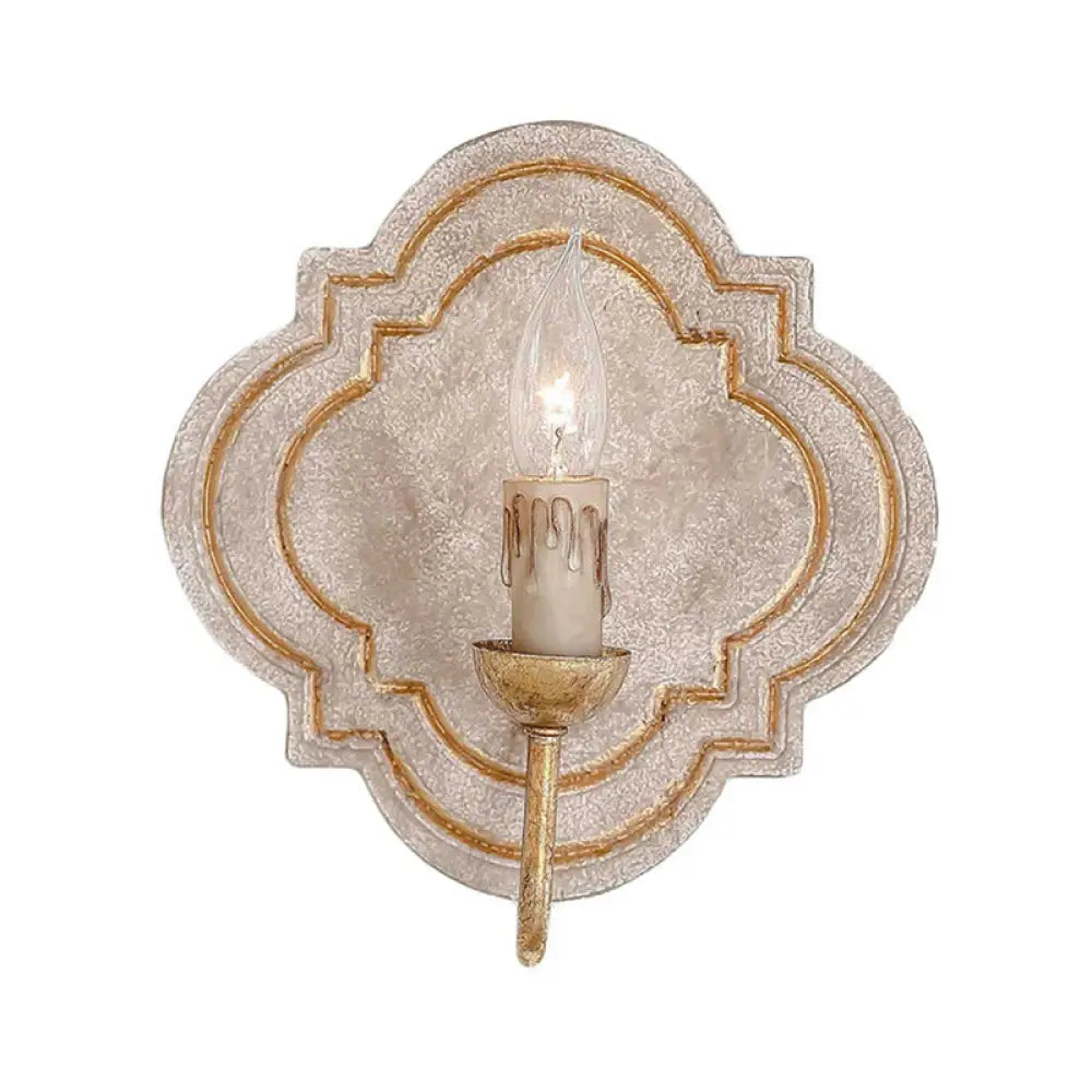 Classic Style 1/2 Lights Candelabra Sconce Light Wall Lamp - White/Bronze/Distressed White Wood