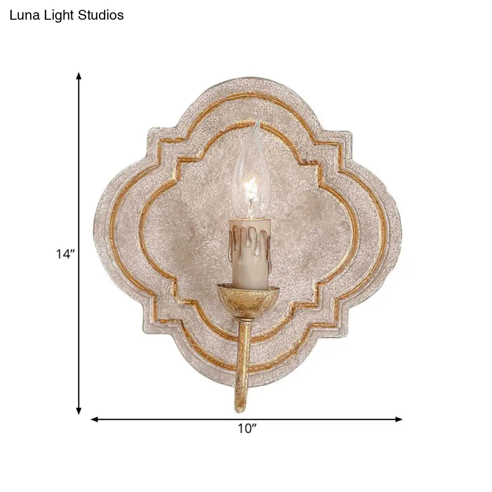 Classic Style 1/2 Lights Candelabra Sconce Light Wall Lamp - White/Bronze/Distressed White Wood