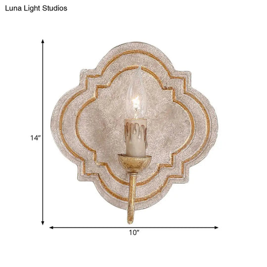 Classic Style 1/2 Lights Candelabra Sconce Light Wall Lamp - White/Bronze/Distressed White Wood