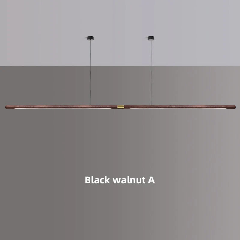 Claudo - Linear Nordic Black Walnut LED Solid Wood Pendant Lights