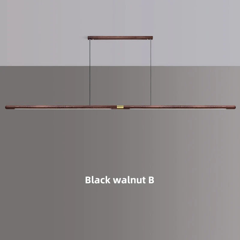 Claudo - Linear Nordic Black Walnut LED Solid Wood Pendant Lights