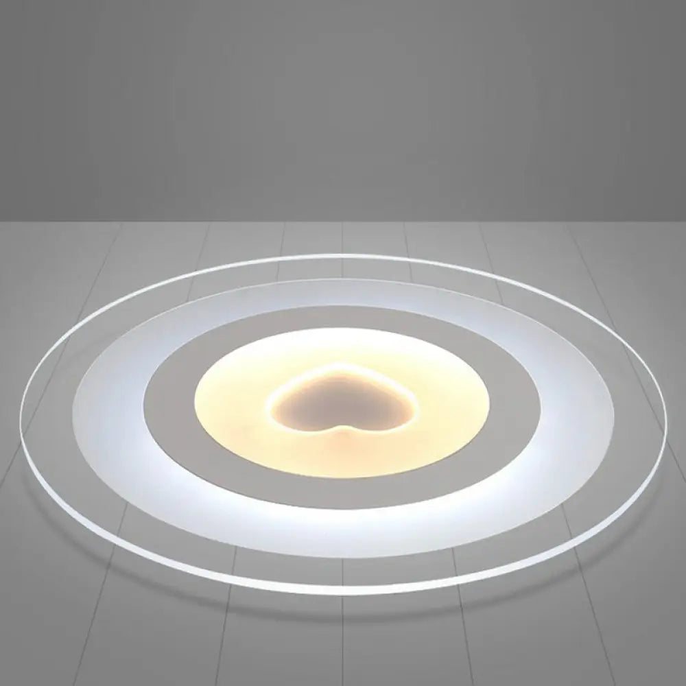 Clear Acrylic Ultra-Thin Flush Mount Ceiling Light - Simple Led Fixture For Living Room / 16.5’