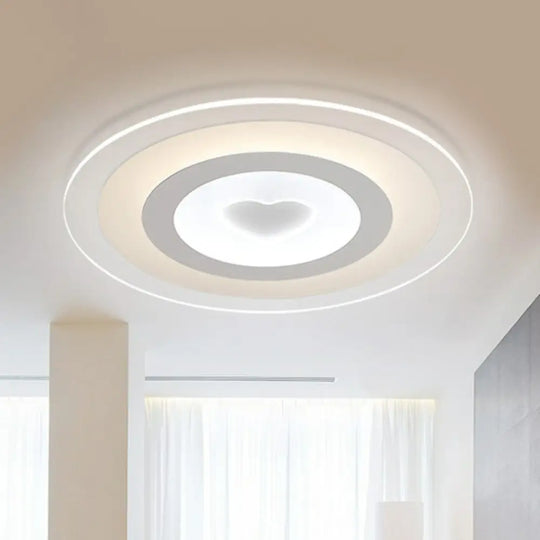 Clear Acrylic Ultra-Thin Flush Mount Ceiling Light - Simple Led Fixture For Living Room / 16.5’ Warm