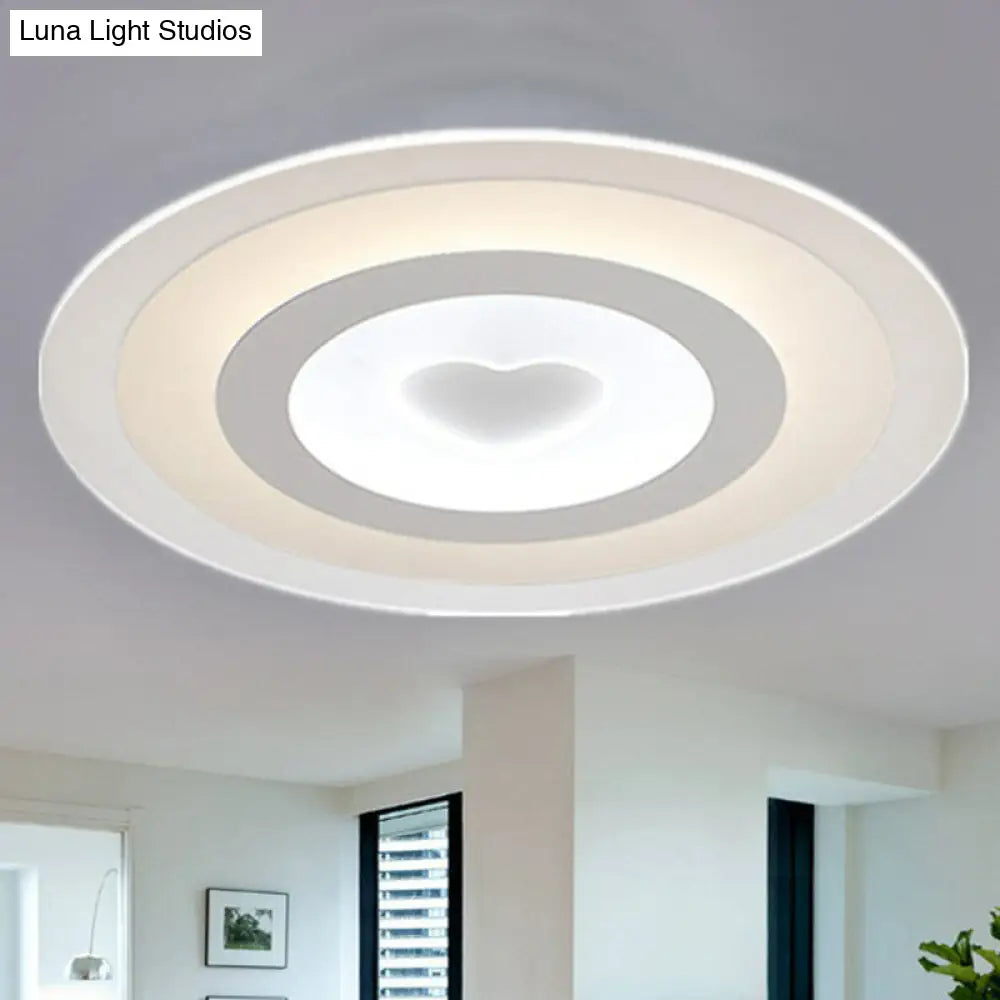 Clear Acrylic Ultra-Thin Flush Mount Ceiling Light - Simple Led Fixture For Living Room