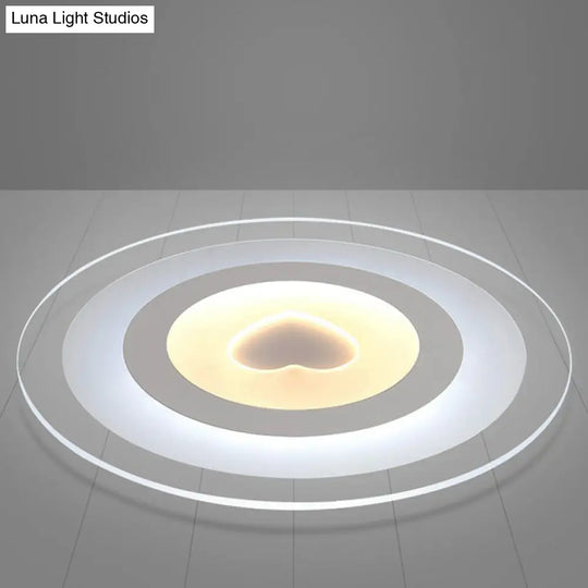 Clear Acrylic Ultra-Thin Flush Mount Ceiling Light - Simple Led Fixture For Living Room