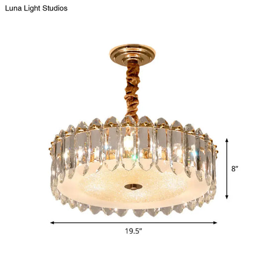 Modern 6-Light Clear Crystal Chandelier For Bedroom - Hanging Lamp Fixture