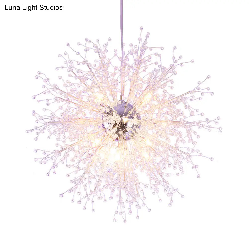 Clear Crystal Firework Shade Chandelier - 8/12 Light Indoor Ceiling Fixture Contemporary Lighting