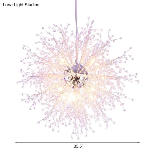 Clear Crystal Firework Shade Chandelier - 8/12 Light Indoor Ceiling Fixture Contemporary Lighting