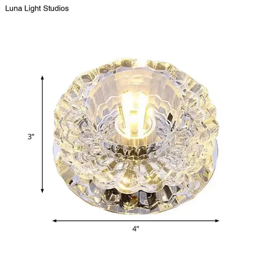 Clear Crystal Floral Flush Mount Ceiling Fixture