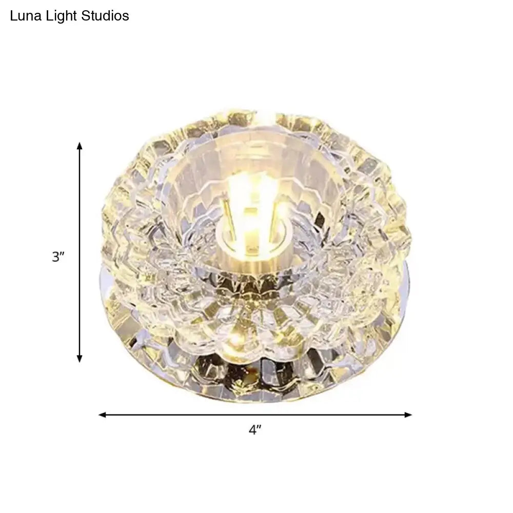 Clear Crystal Floral Flush Mount Ceiling Fixture