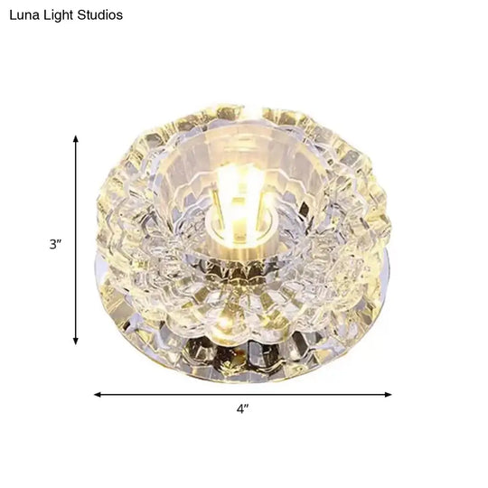 Clear Crystal Floral Flush Mount Ceiling Fixture