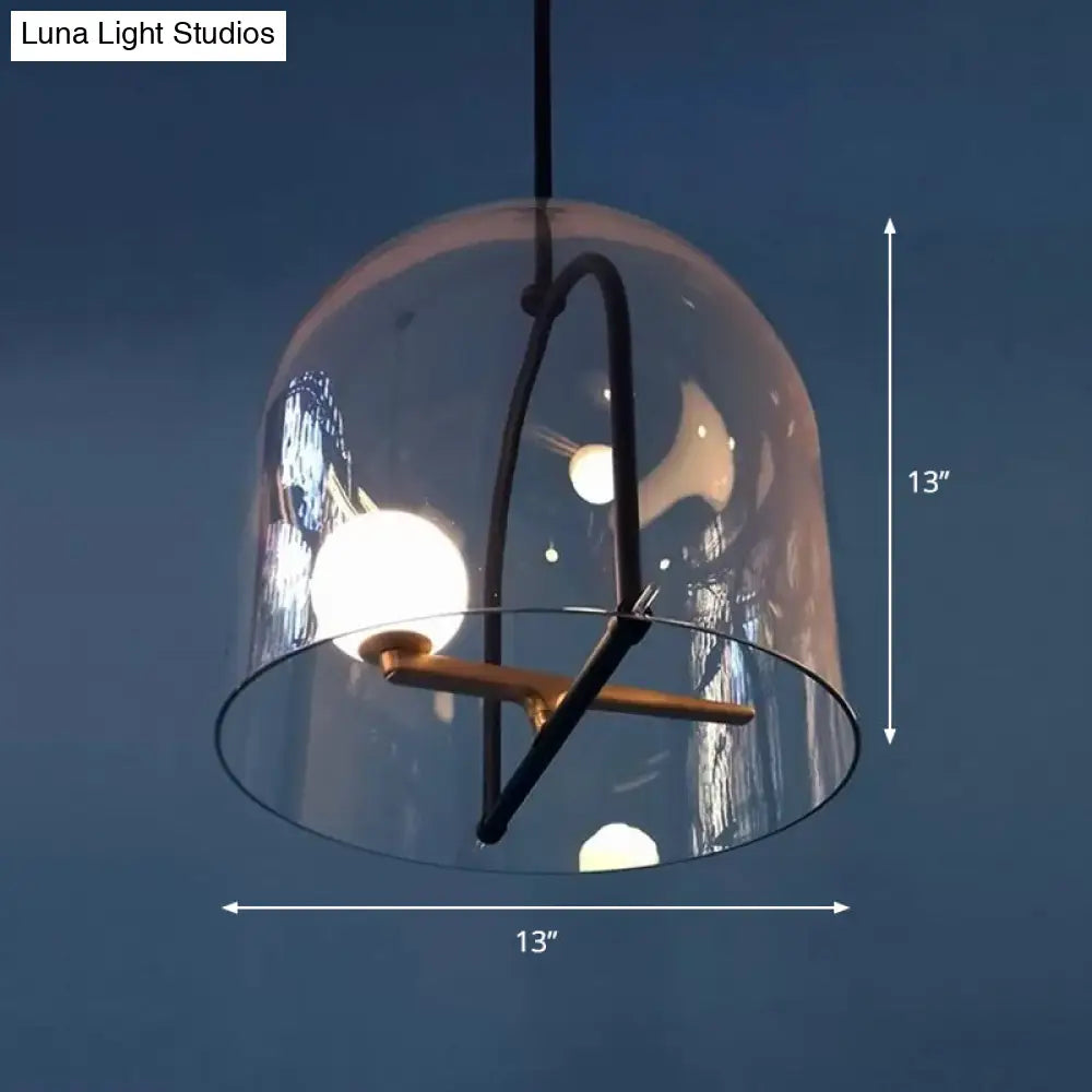 Clear Glass Ceiling Light Fixture - Modern Cylindrical Design For Living Room