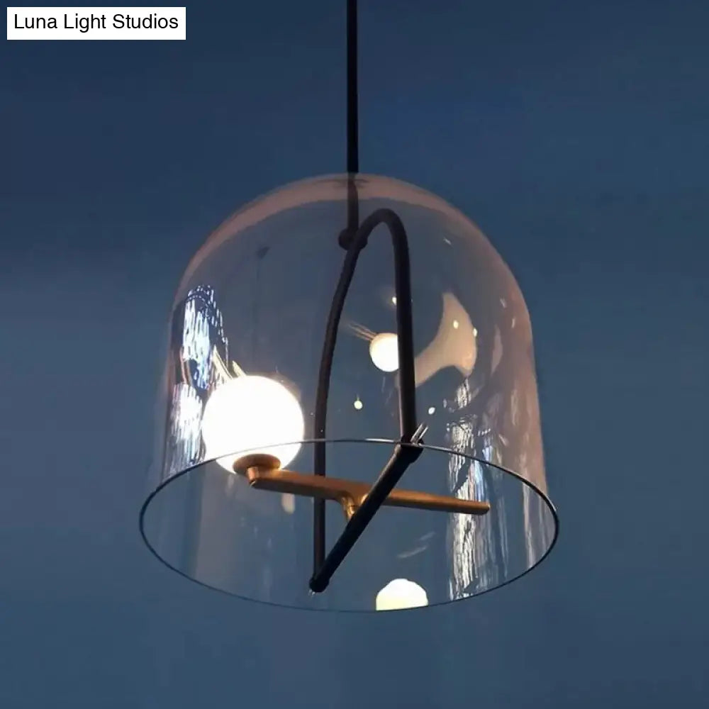 Clear Glass Ceiling Light Fixture - Modern Cylindrical Design For Living Room