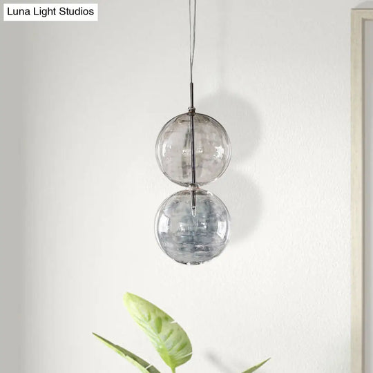 Gourd Pendant Lighting Clear Glass Ceiling Hanging Light For Office Hallway - Simple Style Single