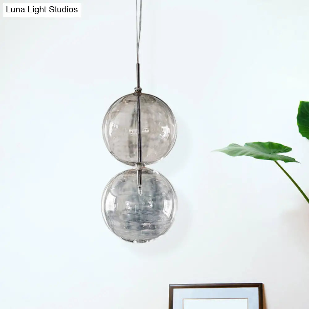 Gourd Pendant Lighting Clear Glass Ceiling Hanging Light For Office Hallway - Simple Style Single