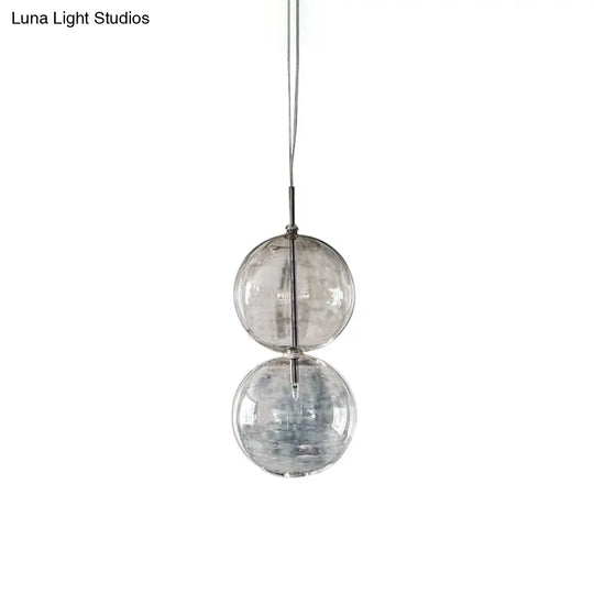 Gourd Pendant Lighting Clear Glass Ceiling Hanging Light For Office Hallway - Simple Style Single