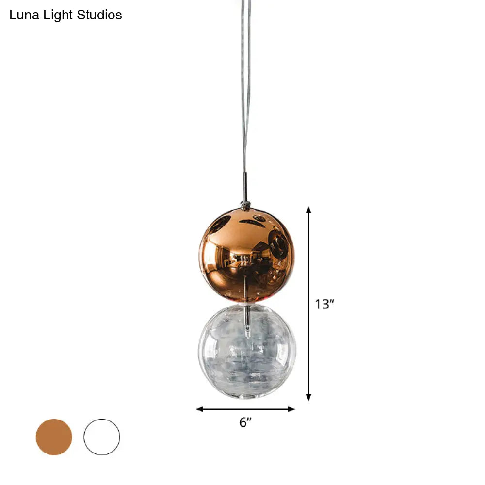 Gourd Pendant Lighting Clear Glass Ceiling Hanging Light For Office Hallway - Simple Style Single