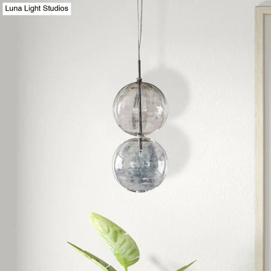 Clear Glass Gourd Pendant Light For Office And Hallway - Simple Elegant