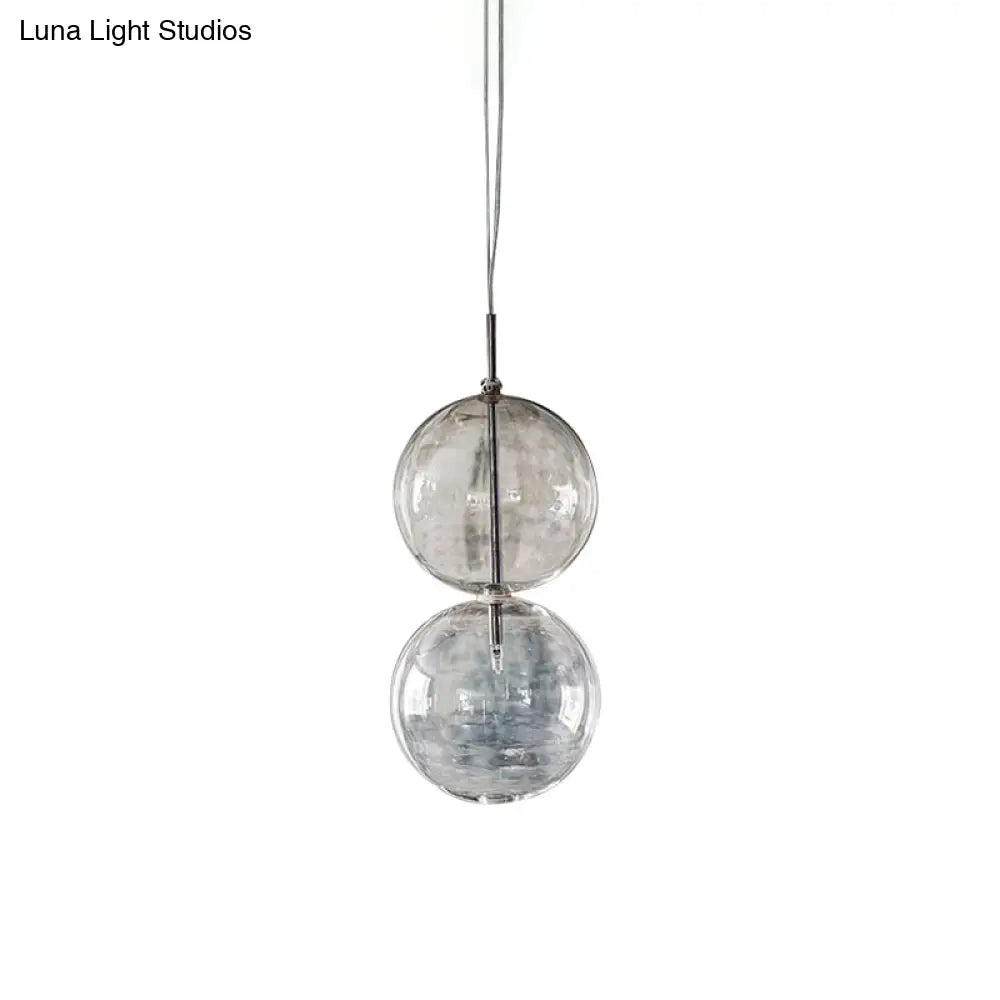 Clear Glass Gourd Pendant Light For Office And Hallway - Simple Elegant